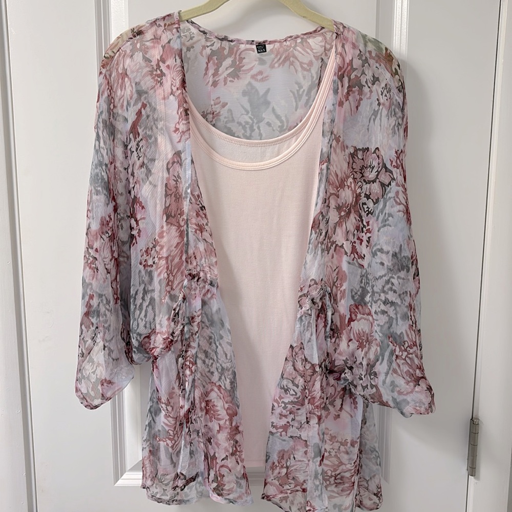 Sheer floral blouse
